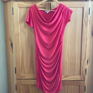 Momo Maternity Soft Draped Neck Ruched Dress - Small